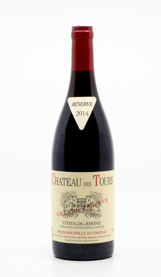 CHÂTEAU DES TOURS - Côtes du Rhône Grande Réserve 2014 rouge, vin  de côtes du rhône