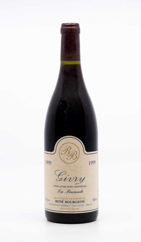 BOURGEON RENE - Givry la Baraude 1999 rouge, vin village de givry
