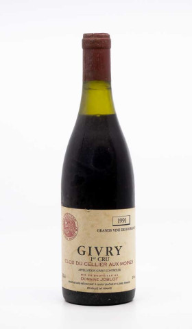 JOBLOT - Givry 1er Cru Clos du Cellier aux Moines 1991 rouge, vin 1er cru de givry 1er cru