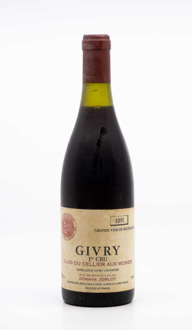 JOBLOT - Givry 1er Cru Clos du Cellier aux Moines 1991 rouge, vin 1er cru de givry 1er cru