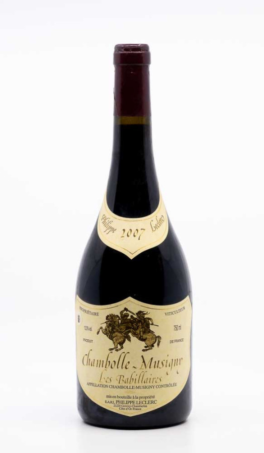 LECLERC PHILIPPE - Chambolle Musigny les Babillaires 2007 rouge, vin village de chambolle musigny