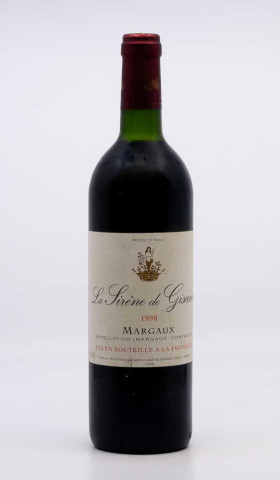 LA SIRENE DE CHÂTEAU GISCOURS - Margaux 1998 rouge, vin  de margaux