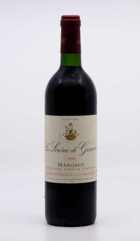 LA SIRENE DE CHÂTEAU GISCOURS - Margaux 1998 rouge, vin  de margaux