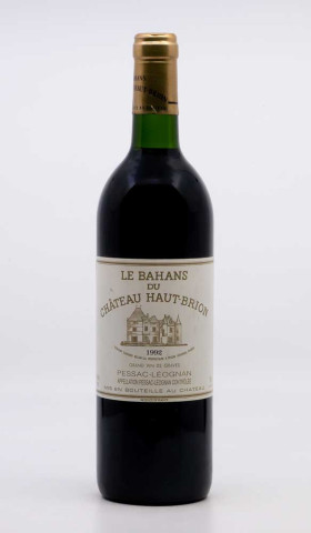 BAHANS HAUT BRION - Pessac Leognan 1992 rouge, vin  de pessac léognan