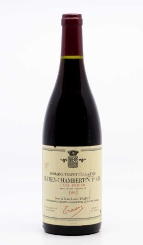 TRAPET JEAN LOUIS - Gevrey Chambertin 1er Cru Clos Prieur 1992 rouge, vin 1er cru de gevrey chambertin 1er cru