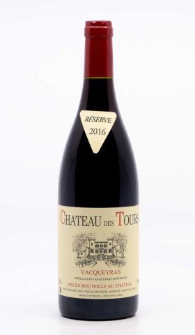 CHÂTEAU DES TOURS - Vacqueyras 2016 rouge, vin  de vacqueyras