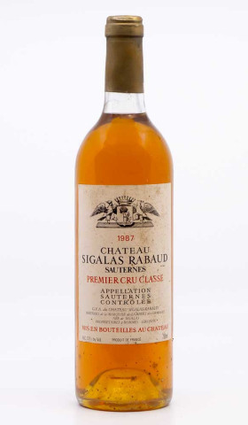 CHÂTEAU SIGALAS RABAUD - Sauternes 1987 blanc, vin  de sauternes