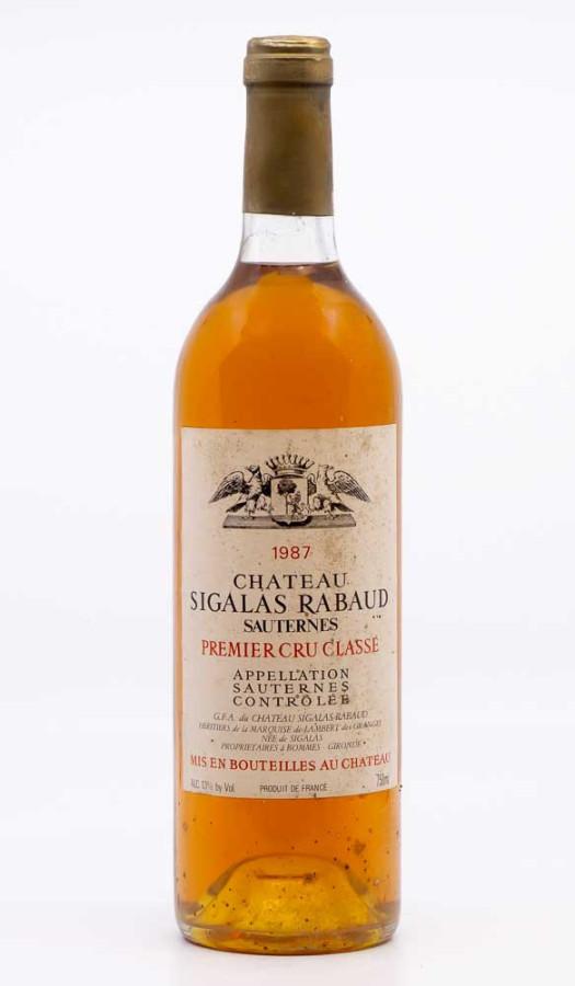 CHÂTEAU SIGALAS RABAUD - Sauternes 1987 blanc, vin  de sauternes